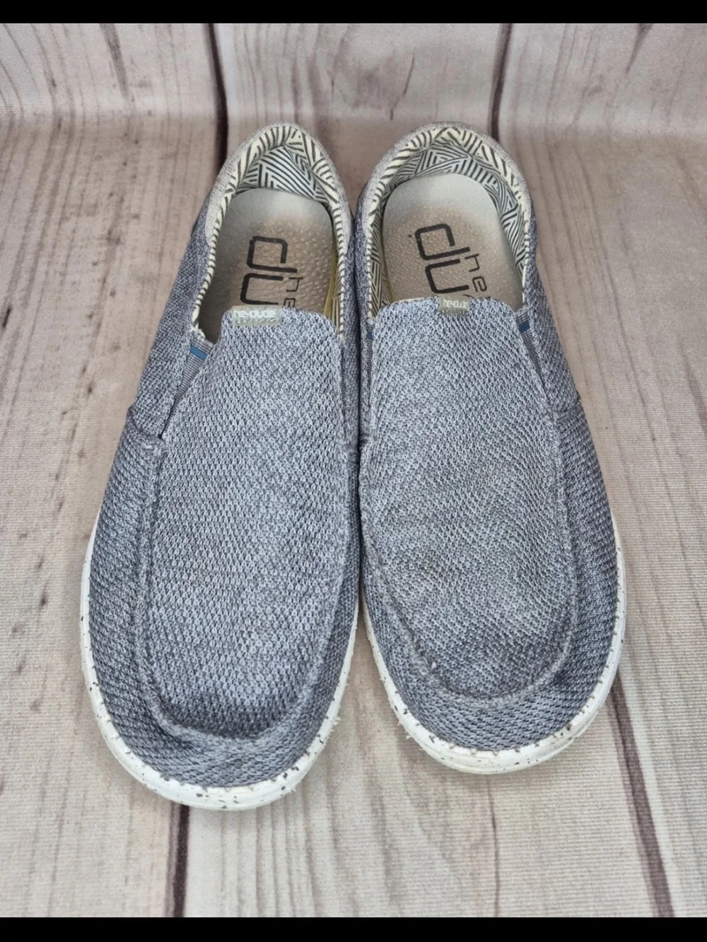 Hey Dude Men's Size 9 Thad Sox Sharkskin Causal Slip On Shoes